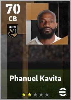 Phanuel Kavita eFootball 2026 player card — 70 OVR CB