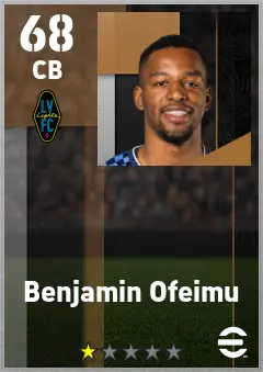 Benjamin Ofeimu eFootball 2026 player card — 68 OVR CB