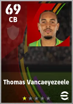 Thomas Vancaeyezeele eFootball 2026 player card — 69 OVR CB