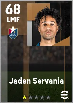 Jaden Servania eFootball 2026 player card — 68 OVR LMF