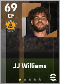 JJ Williams eFootball 2026 player card — 69 OVR CF