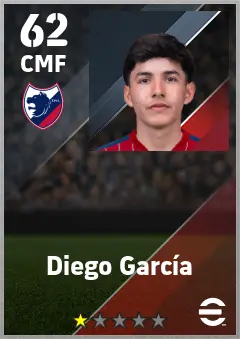 Diego Garcia eFootball 2026 player card — 62 OVR CMF