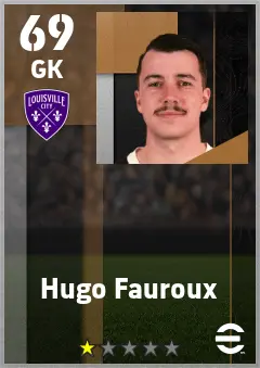 Hugo Fauroux eFootball 2026 player card — 69 OVR GK