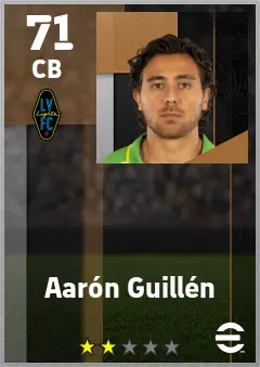 Aaron Guillen eFootball 2026 player card — 71 OVR CB
