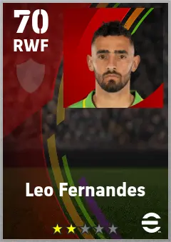 Leo Fernandes eFootball 2026 player card — 70 OVR RWF