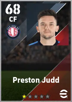 Preston Judd eFootball 2026 player card — 68 OVR CF