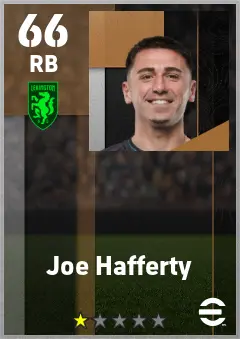 Joe Hafferty eFootball 2026 player card — 66 OVR RB