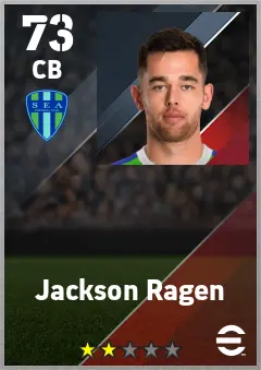 Jackson Ragen eFootball 2026 player card — 73 OVR CB