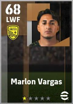 Marlon Vargas eFootball 2026 player card — 68 OVR LWF