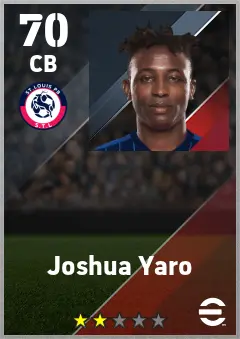 Joshua Yaro eFootball 2026 player card — 70 OVR CB