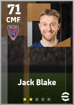 Jack Blake eFootball 2026 player card — 71 OVR CMF