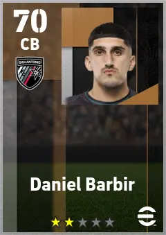 Daniel Barbir eFootball 2026 player card — 70 OVR CB