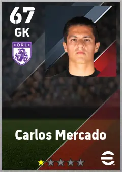 Carlos Mercado eFootball 2026 player card — 67 OVR GK