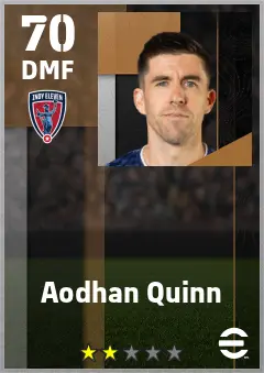 Aodhan Quinn eFootball 2026 player card — 70 OVR DMF