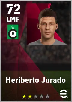 Heriberto Jurado eFootball 2026 player card — 72 OVR LMF