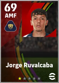 Jorge Ruvalcaba eFootball 2026 player card — 69 OVR AMF