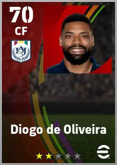 Diogo de Oliveira eFootball 2026 player card — 70 OVR CF