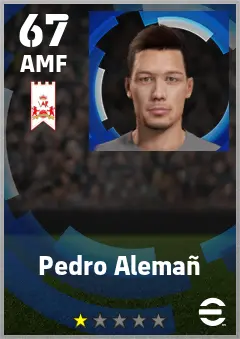 Pedro Aleman eFootball 2026 player card — 67 OVR AMF