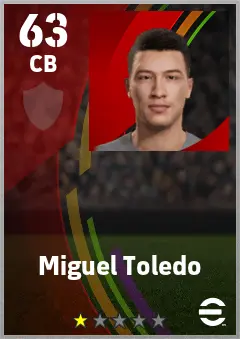 Miguel Toledo eFootball 2026 player card — 63 OVR CB