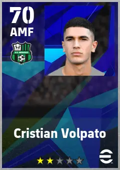 Cristian Volpato eFootball 2026 player card — 70 OVR AMF