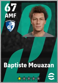 Baptiste Mouazan eFootball 2026 player card — 67 OVR AMF