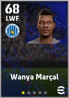 Wanya Marcal eFootball 2026 player card — 68 OVR LWF