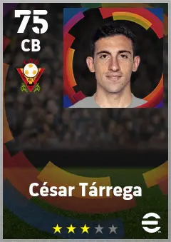 Cesar Tarrega eFootball 2026 player card — 75 OVR CB