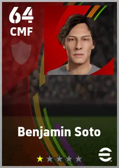 Benjamin Soto eFootball 2026 player card — 64 OVR CMF