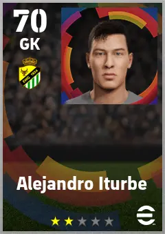 Alejandro Iturbe eFootball 2026 player card — 70 OVR GK