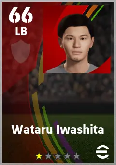 Wataru Iwashita eFootball 2026 player card — 66 OVR LB