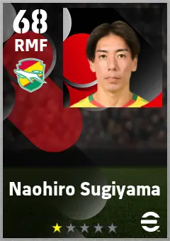 Naohiro Sugiyama eFootball 2026 player card — 68 OVR RMF