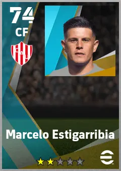 Marcelo Estigarribia eFootball 2026 player card — 74 OVR CF