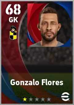 Gonzalo Flores eFootball 2026 player card — 68 OVR GK