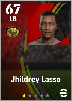 Jhildrey Lasso eFootball 2026 player card — 67 OVR LB