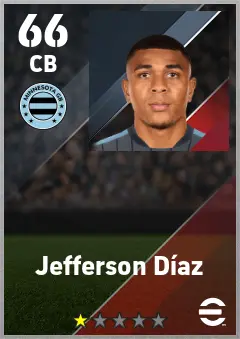 Jefferson Diaz eFootball 2026 player card — 66 OVR CB