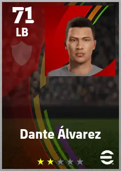 Dante Alvarez eFootball 2026 player card — 71 OVR LB