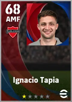 Ignacio Tapia eFootball 2026 player card — 68 OVR AMF