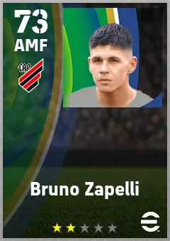 Bruno Zapelli eFootball 2026 player card — 73 OVR AMF