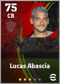 Lucas Abascia eFootball 2026 player card — 75 OVR CB
