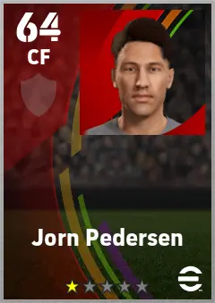 Jorn Pedersen eFootball 2026 player card — 64 OVR CF