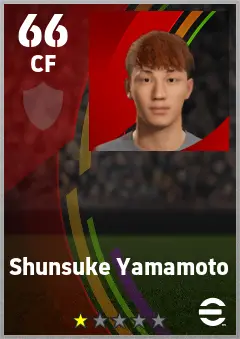 Shunsuke Yamamoto eFootball 2026 player card — 66 OVR CF