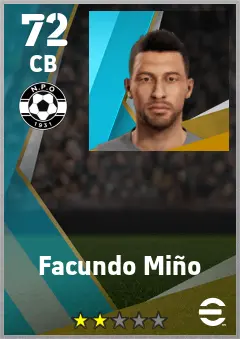 Facundo Mino eFootball 2026 player card — 72 OVR CB
