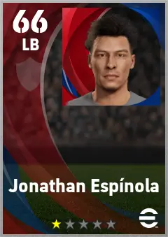 Jonathan Espinola eFootball 2026 player card — 66 OVR LB