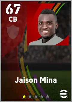 Jaison Mina eFootball 2026 player card — 67 OVR CB