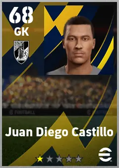 Juan Diego Castillo eFootball 2026 player card — 68 OVR GK