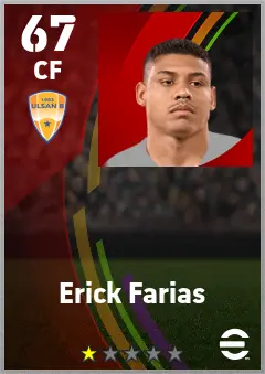 Erick Farias eFootball 2026 player card — 67 OVR CF