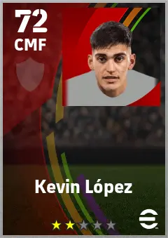 Kevin Lopez eFootball 2026 player card — 72 OVR CMF