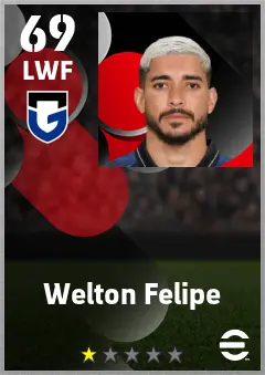Welton Felipe eFootball 2026 player card — 69 OVR LWF