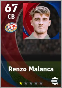 Renzo Malanca eFootball 2026 player card — 67 OVR CB