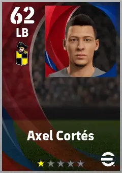 Axel Cortes eFootball 2026 player card — 62 OVR LB